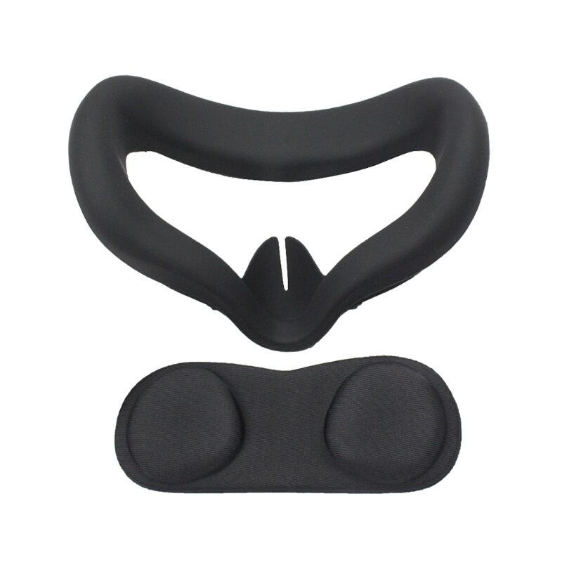 Morbido cuscinetto per maschera per gli occhi in silicone per Oculus ricerca 2 VR occhiali unisex blocco della luce viso copertura per gli occhi pad antisudore per dom2: nero