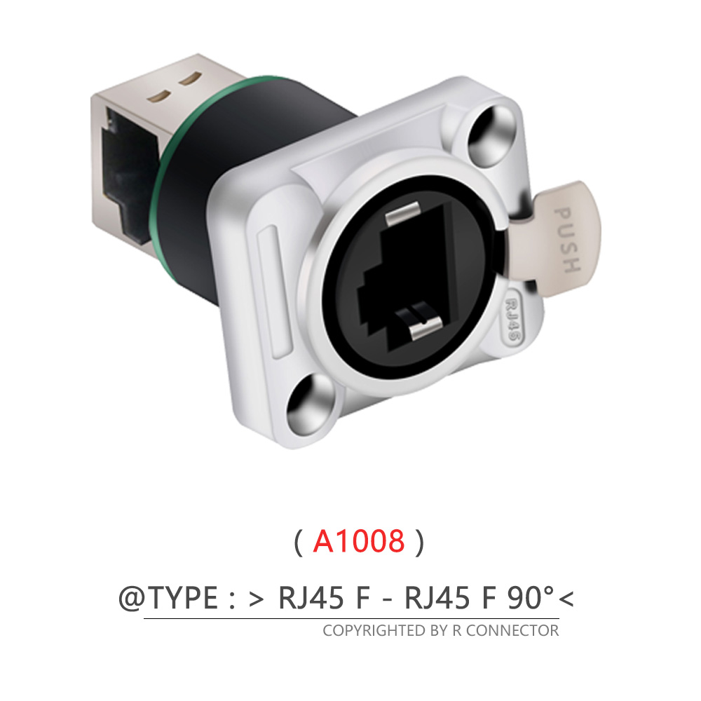 1pc rj45 skjermede nettverkskontakter 8 p 8c hun-panelmonterte stikkontakter  rj45 ethernet-kontakter, vanlig og rettvinklet stil til alternativer: A1008