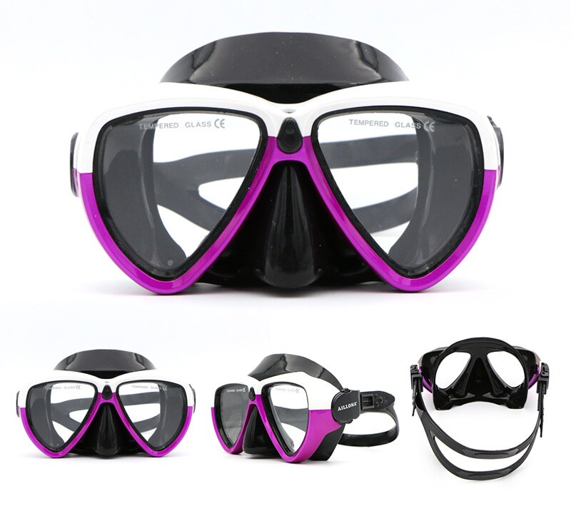 Droge Snorkel Met Verstelbare Houder Duikbril Snorkelen Buis Siliconen Ademen Onderwater Zwemmen Snorkel Voor Volwassen: AM206PIN-Purple