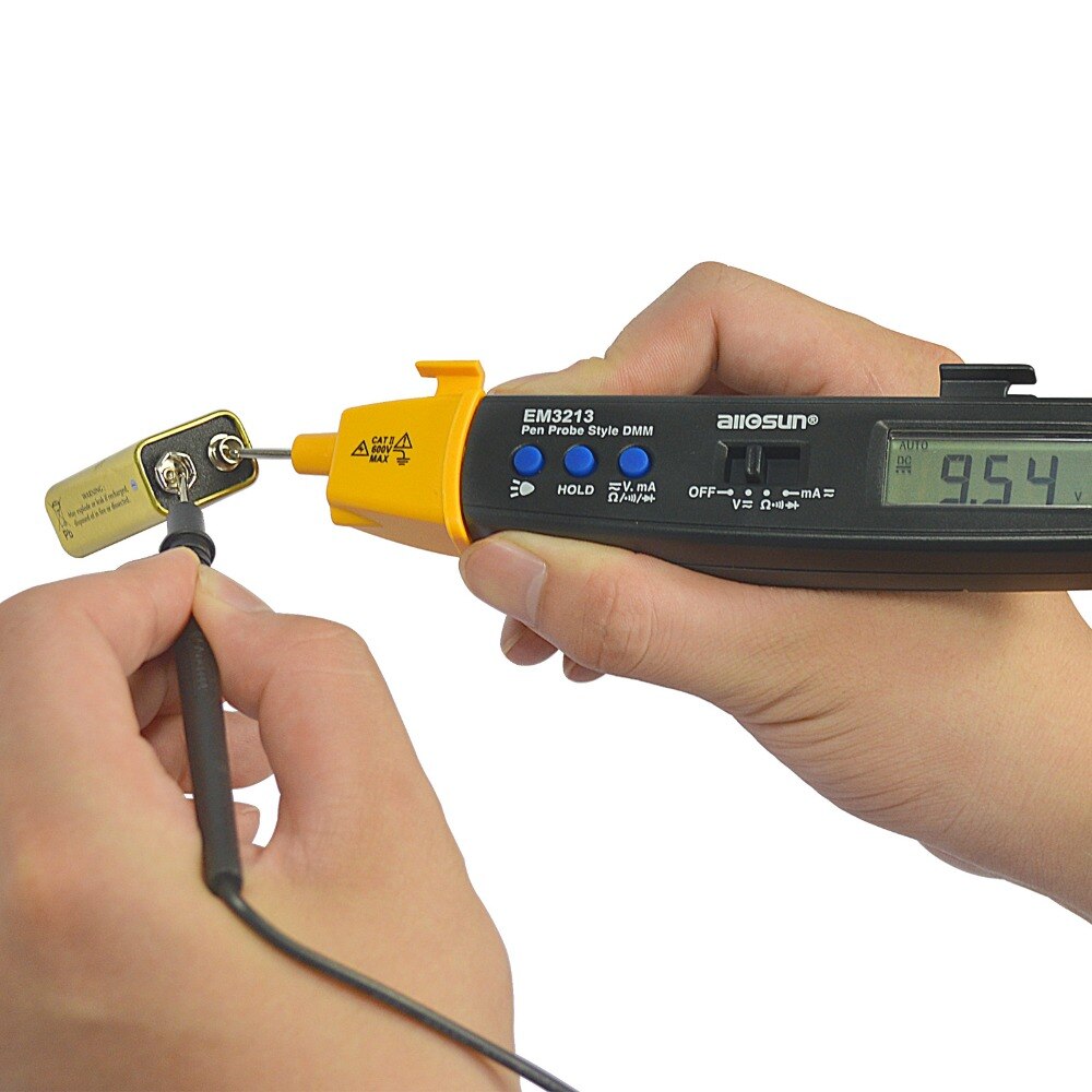 all-sun EM3213 3 1/2 Dight LCD display pen probe digital multimeter integrated test lead tester 20-200mA autorange multimeter