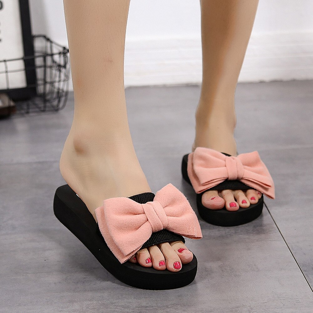 Slippers Vrouwen Zomer Boog Zomer Sandalen Slipper Indoor Outdoor Flip-Flops Strand Schoenen Vrouwelijke Schoenen Chaussons Femme # K35