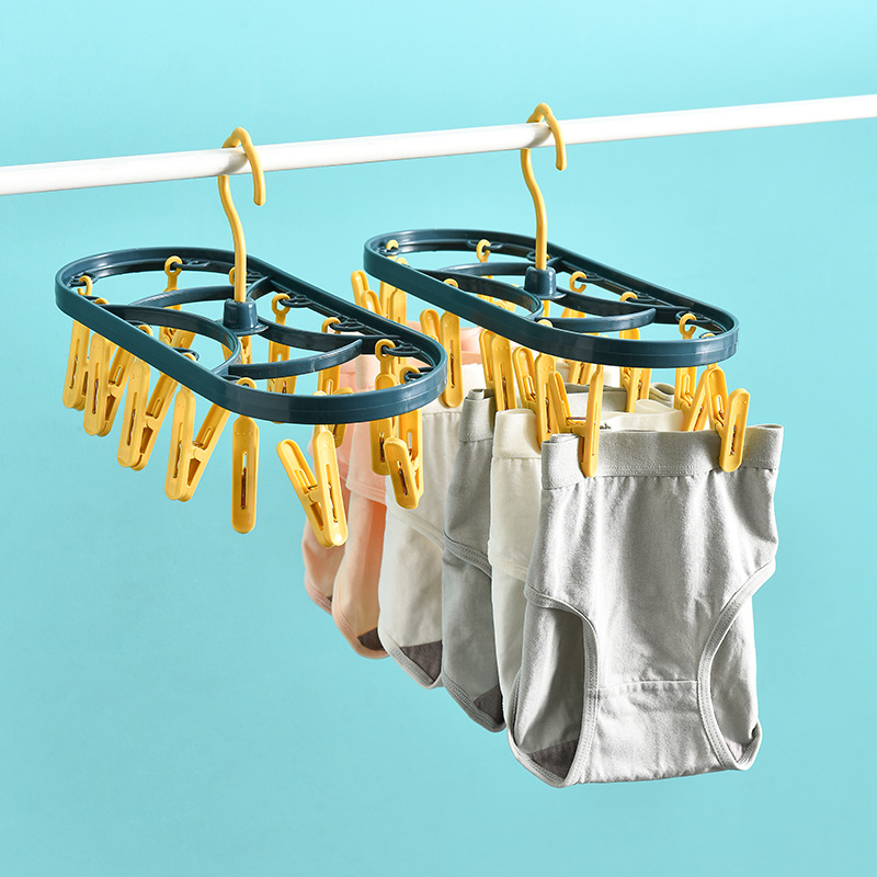 12 clip plastic drying rack multifunctional dormitory household drying underwear and underwear drying rack