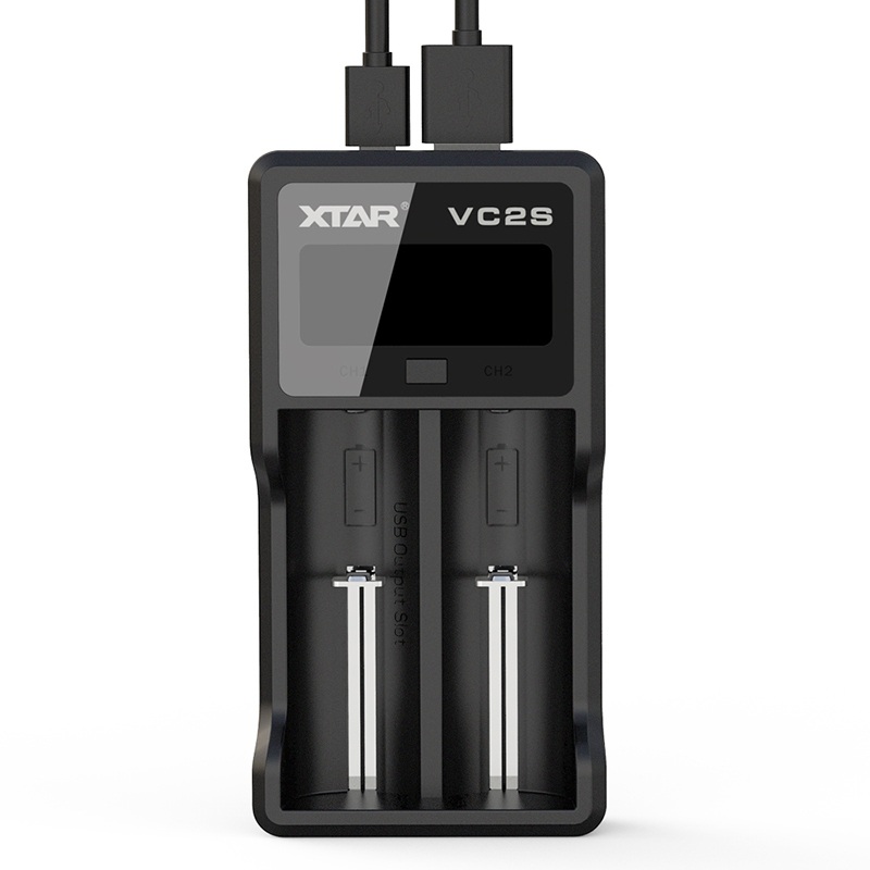 Newest CHARGER LCD XTAR VC2 PB2 SC2 VC2S MC2 PLUS USB Battery Charger For 20700 21700 18700 22650 25500 26650 18650 Battery: VC2S
