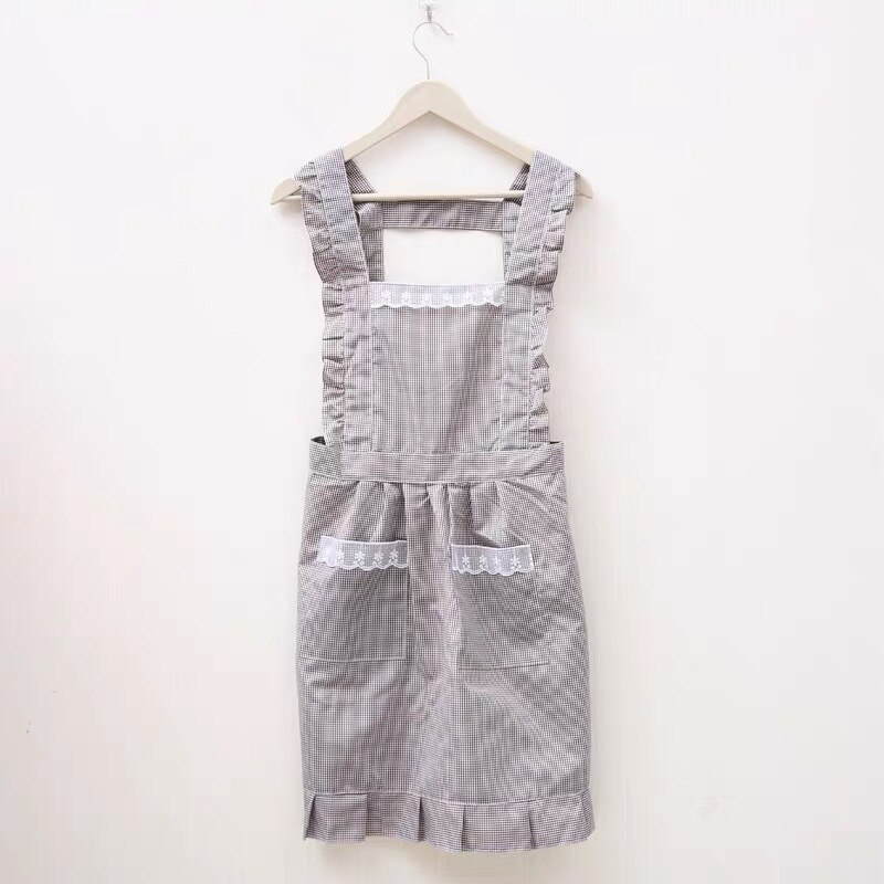 Delantal impermeable de estilo coreano para niña y mujer, uniforme a prueba de grasa, estilo Lolita, ropa de niñera de cocina, color rosa: Coffee