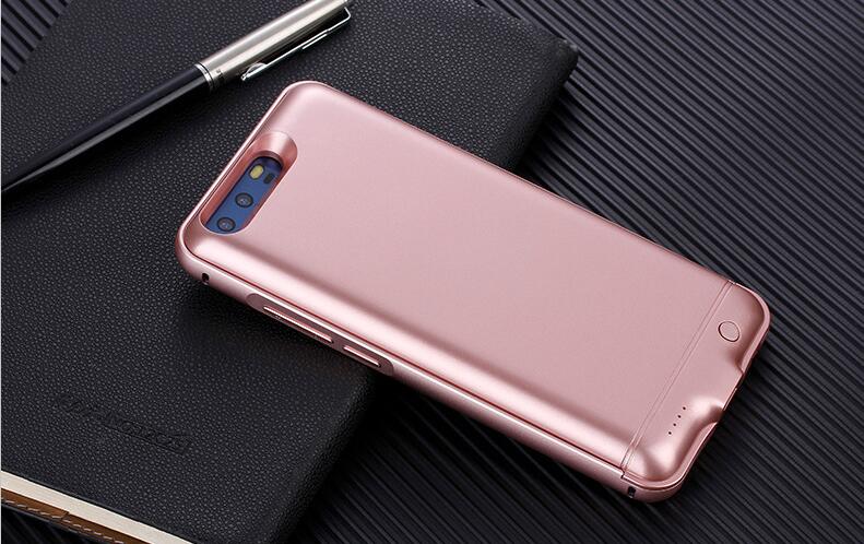 Araceli – coque de téléphone pour Huawei P9, étui de chargeur de batterie 6000 Mah, PC ABS: rose gold