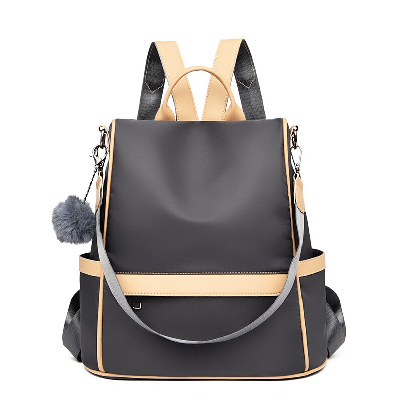 Waterdichte Stof Grote Vrouwelijke Schoudertas Grote Capaciteit Eenvoudige Stijl Casual Mochila Reizen Vrouwen Anti-Diefstal Rugzak: GRAY
