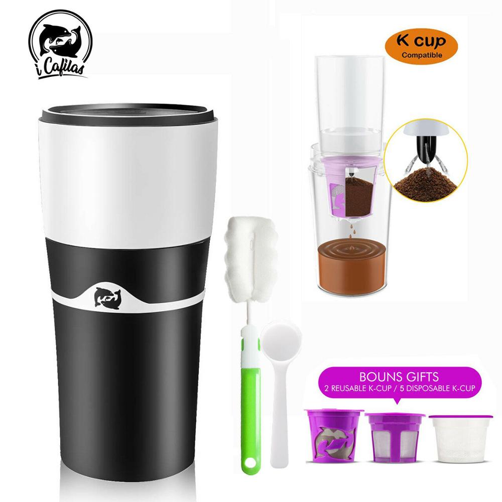 Brew Coffee Maker/Tea Infuser Pitcher - Glass Coffee Tea Brewer Makes the Perfect Cup of Coffee or Tea. With K Cup Cone Fil