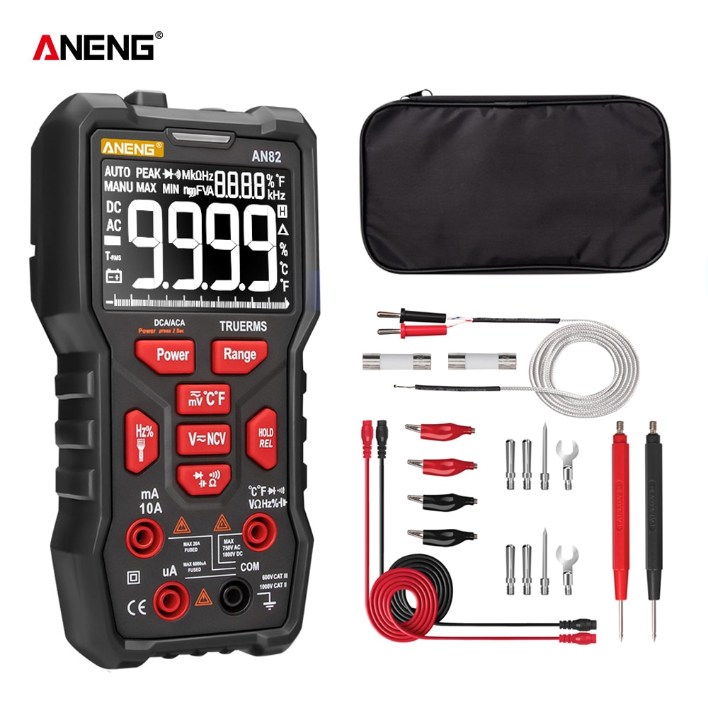 ANENG AN82 Digital Multimeter 9999 Tester DIY Transistor Capacitor NCV Testers True RMS Analog meter Multimetro