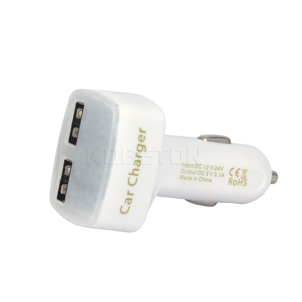 Kebidu 4 in 1 auto-doppel-usb-ladegerät mit 3.1a 2 led-anzeigen für stromstärke, temperatur, spannung und  dc12-24v