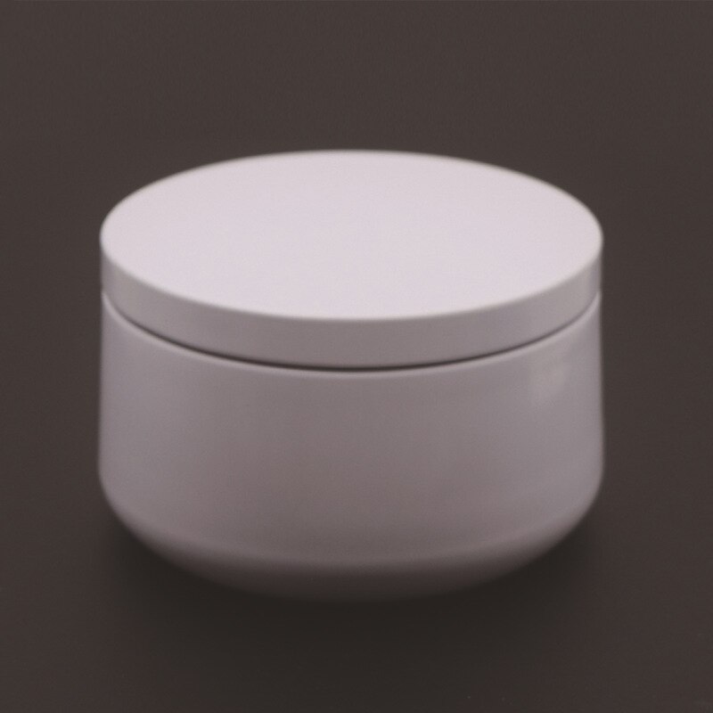 Tarros de lujo para velas con tapa de patrón de madera, contenedor redondo a granel, latas vacías, caja de almacenamiento de dulces, bote de cosméticos, negro y dorado, 6oz: white