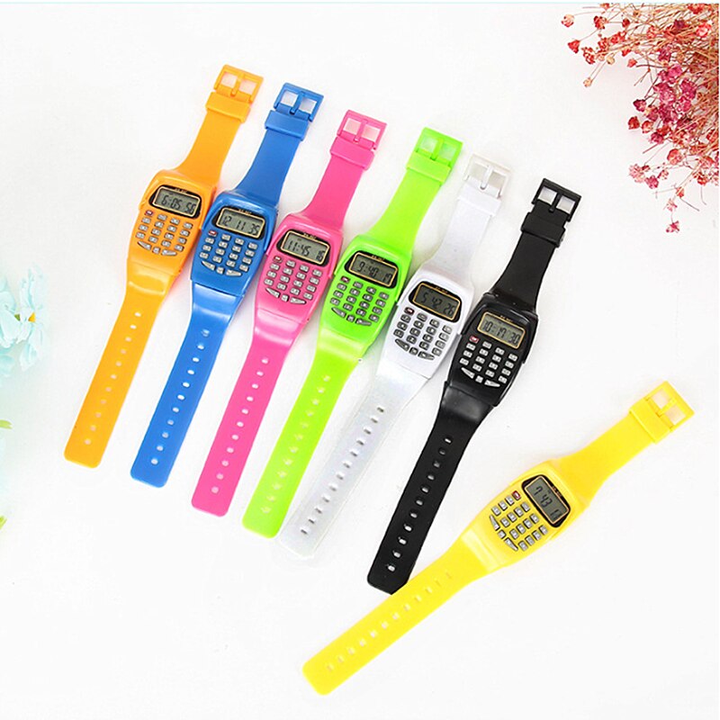 Fad Children Silicone Date Multi-Purpose Kids Electronic Calculator Wrist Watch