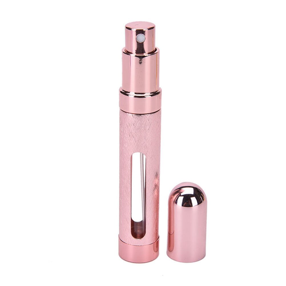 Pequeña Mini botella de Perfume vacía de 12ML, atomizador de Perfume de plástico recargable portátil, contenedor de viaje, 1 unidad: Pink