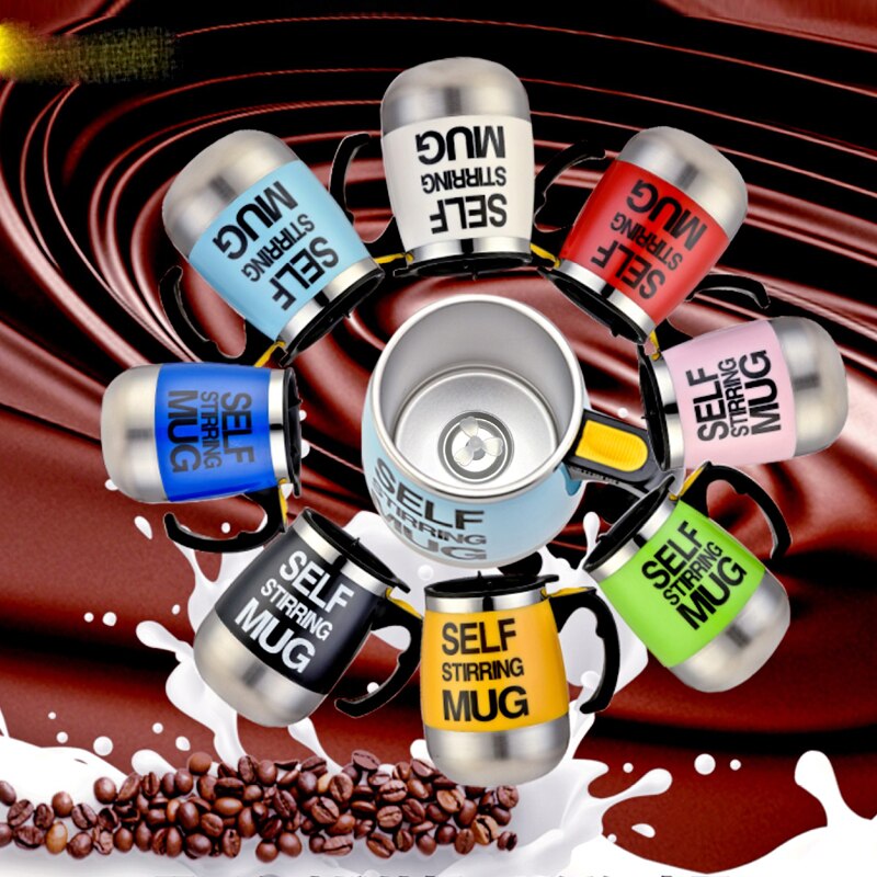 Electric Self Stirring Coffee Mug Cup Stainless Steel Automatic Self Mixing &amp; Spinning Home Office Mixer Milk Frothers Whisk Cup