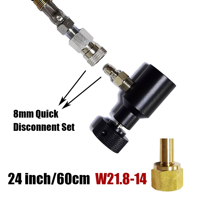 SodaStream SodaClub Cylinder CO2 Refill Station Adaptor With Hose On/Off adapter and W21.8-14(DIN 477) Or CGA320 Connector: 24inchW21.8 QD