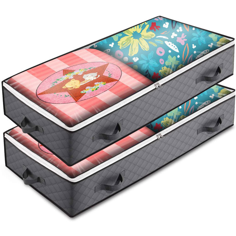 Opvouwbare onderbedtas - Deken Kleding Quilt Organizer Ademende opbergtas met ritssluiting voor slaapkamer