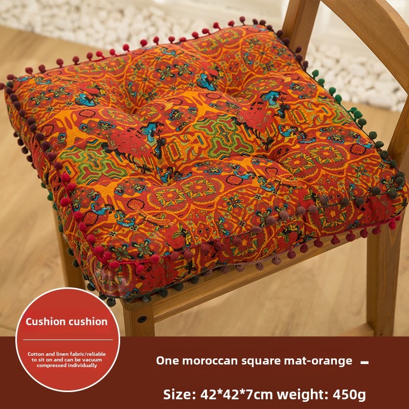 Cuscino da pavimento in tessuto di cotone e lino, cuscino futon tatami, grande cuscino per sedile rotondo, cuscino per sedile quadrato ispessito: Acero