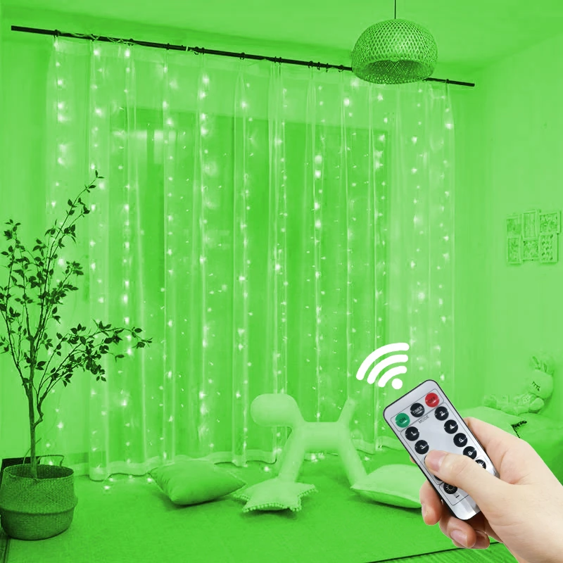 Led Gordijn String Lights Slinger Festival Kerst Decoratie Usb Afstandsbediening Bruiloft Sprookjesachtige Verlichting Voor Slaapkamer Huis: S / Licht Geel