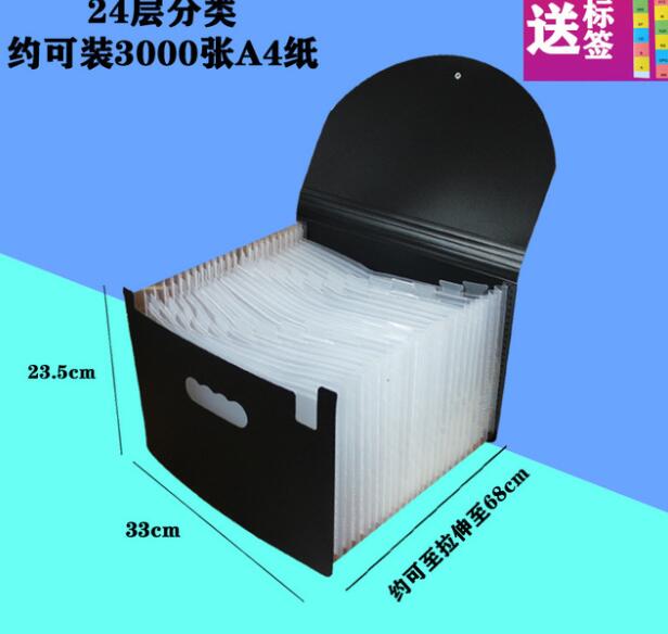 Expanding A4 File Holder Office Supplies Plastic Rainbows Organizer A4 Letter Size Portable Documents Holder Desk Storage: 24 White Cover