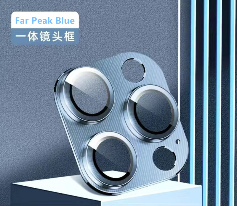 Protezione della fotocamera in metallo per iPhone 16 pro Max 16pro 16più15 14 pro Max Custodia in lega Lente posteriore Copertura in vetro temperato Tappo protettivo: Cielo Blu / Bundle11