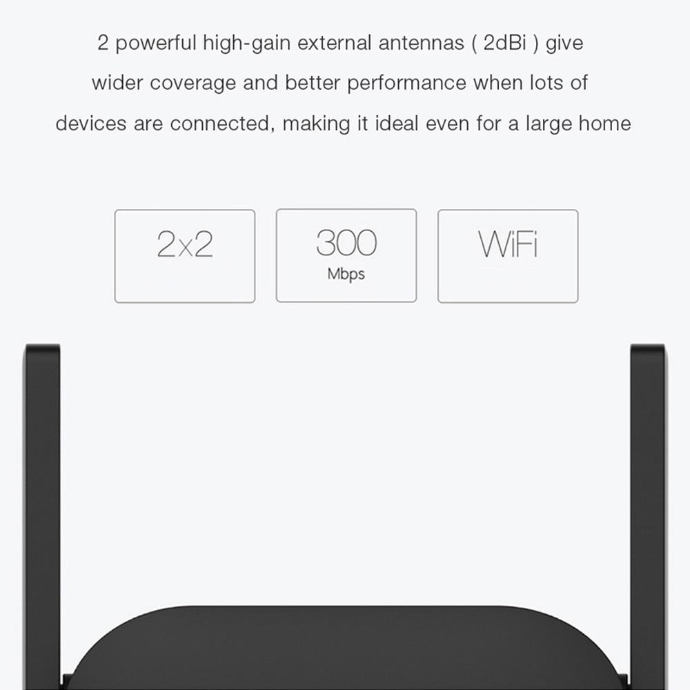 Xiaomi Mijia WiFi routeur amplificateur Pro routeur 300Mbps réseau extenseur répéteur Extender de puissance Roteador 2 antenne bureau à domicile