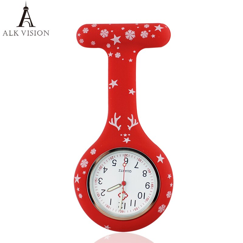 Frohe Weihnachten Krankenschwester Uhr Digital Silikon Medizinische Uhr Anhänger Quarz Brosche Arzt Uhr mit Clip