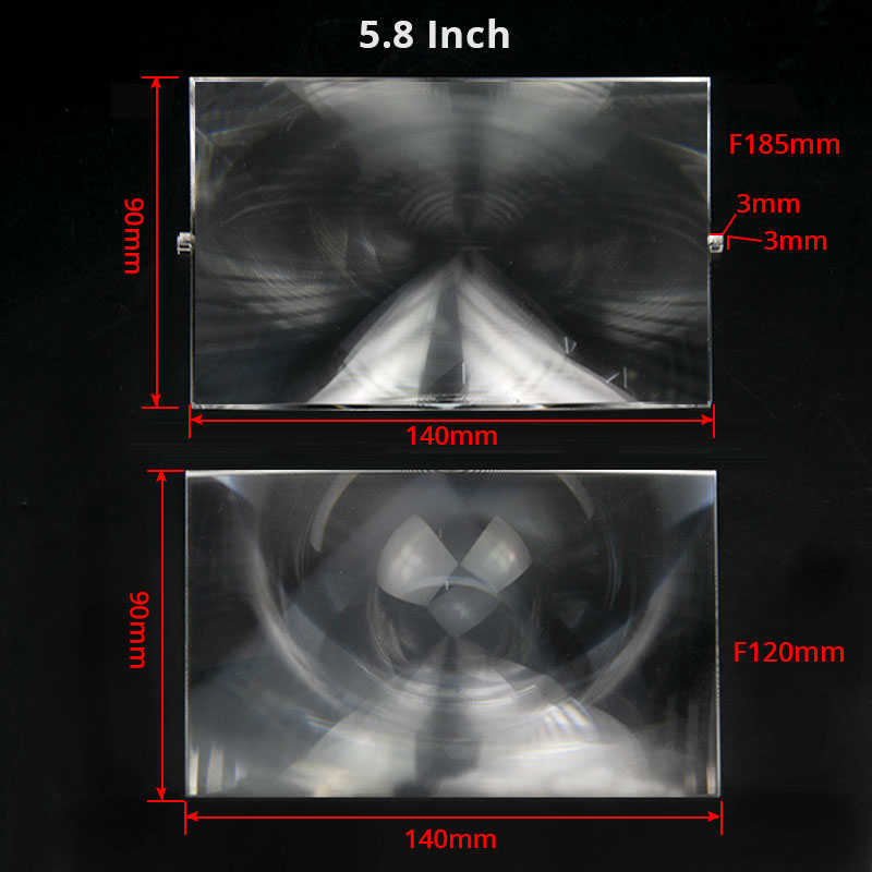 Diy Telefoon Projector Fresnel Lens Optische Pmma Draad Condenserend Lenzen Scherpstellen Lentes 3.5Inch ~ 7 Inch Zelfgemaakte Projector: zwart