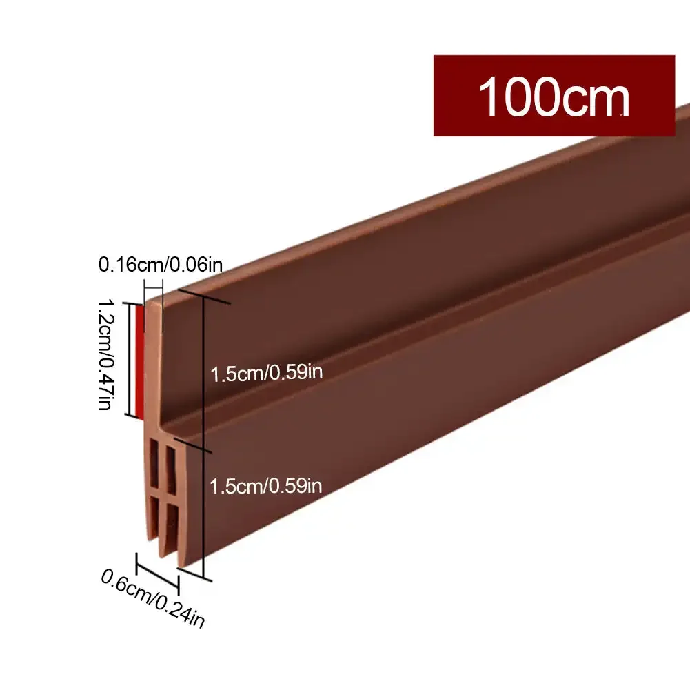 100cm Silicone Door Draught Excluder Door Bottom Sealing Strip Tape Weatherstrip Waterproof Wind Proof Sound Insulation Tape: DARK GRAY