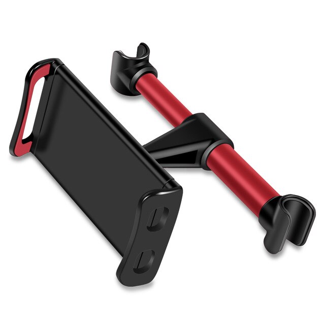 Un asiento de coche trasero almohada apoyo titular del teléfono del coche de montaje 360 ajustable para panel plano móvil soporte para iphone Samsung ipad honor: Black red