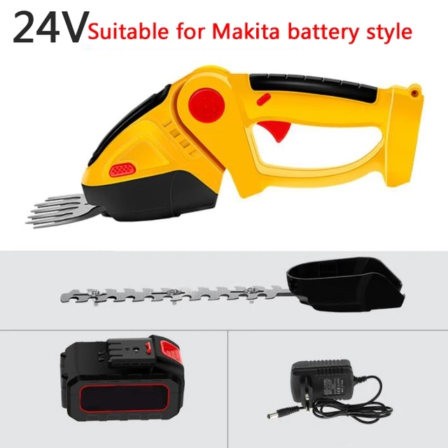 24V Elektrische Heggenschaar 2 In 1 Grastrimmer Huishoudelijke Grasmaaier Tuinbush Schaar Bijpassende Met Makita-Batterijen: green