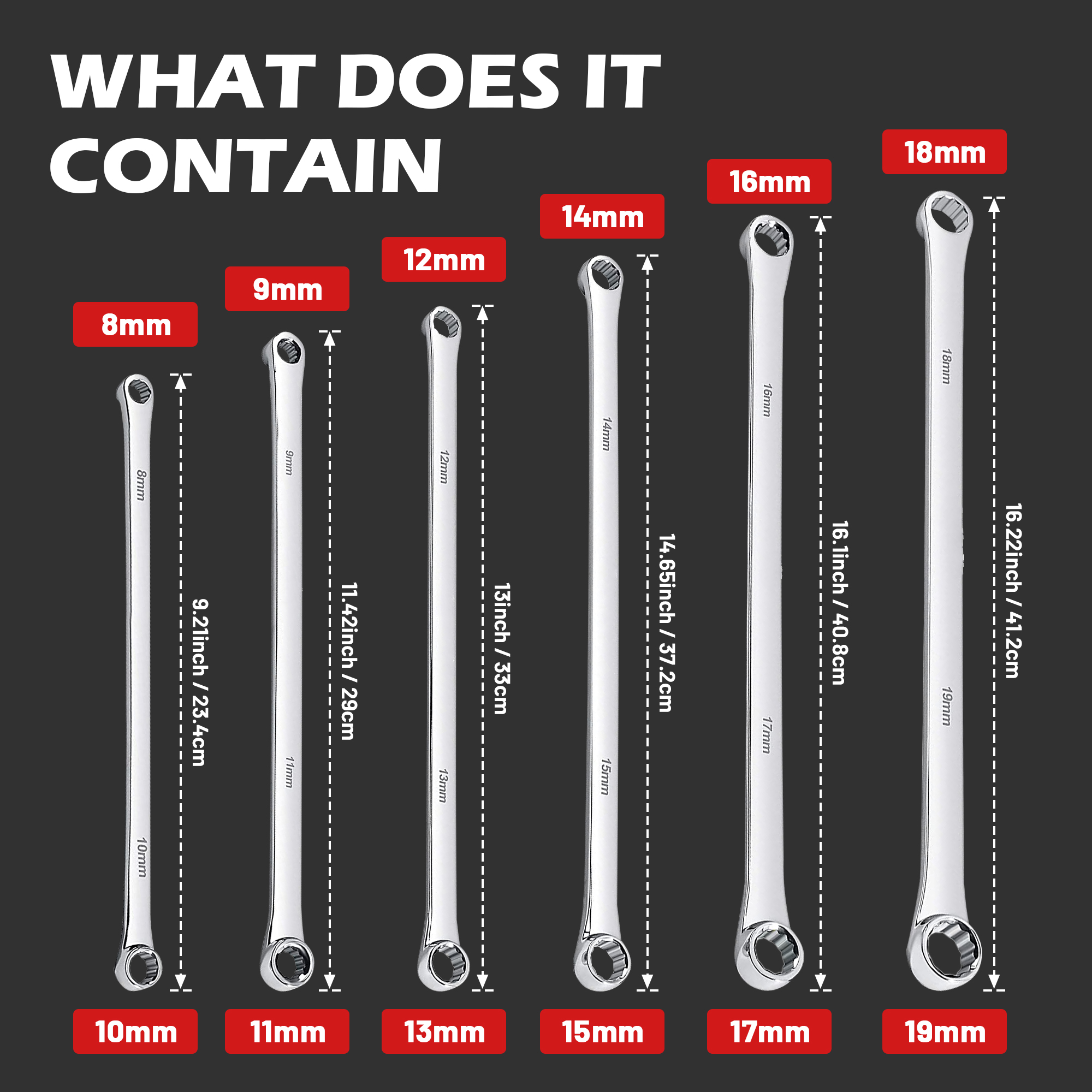 6 uds llaves métricas 8mm-19mm juego de llaves de ... – Grandado