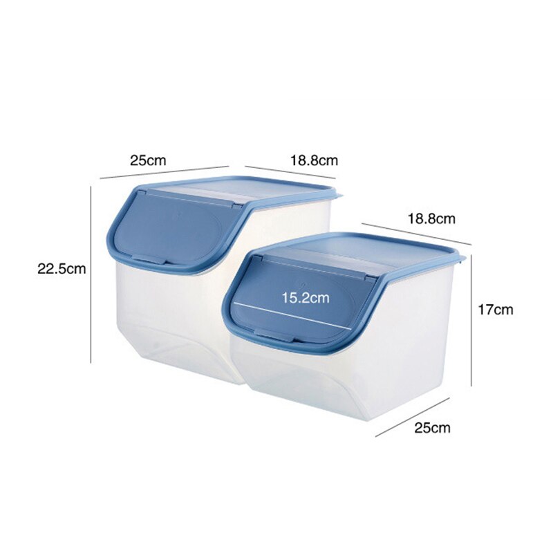 Dried Food Storage Sealed Box With Measuring Cup Plastic Kitchen Cereal Flour Rice Bin Bean Grain Container Organizer