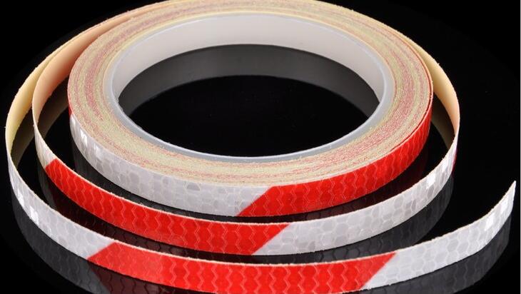 1cm*8m Bike Stickers Reflective Tape Fluorescent MTB Bike Bicycle Cycling MTB Tape for Helmet Motorcycle Scooter: Red Silver