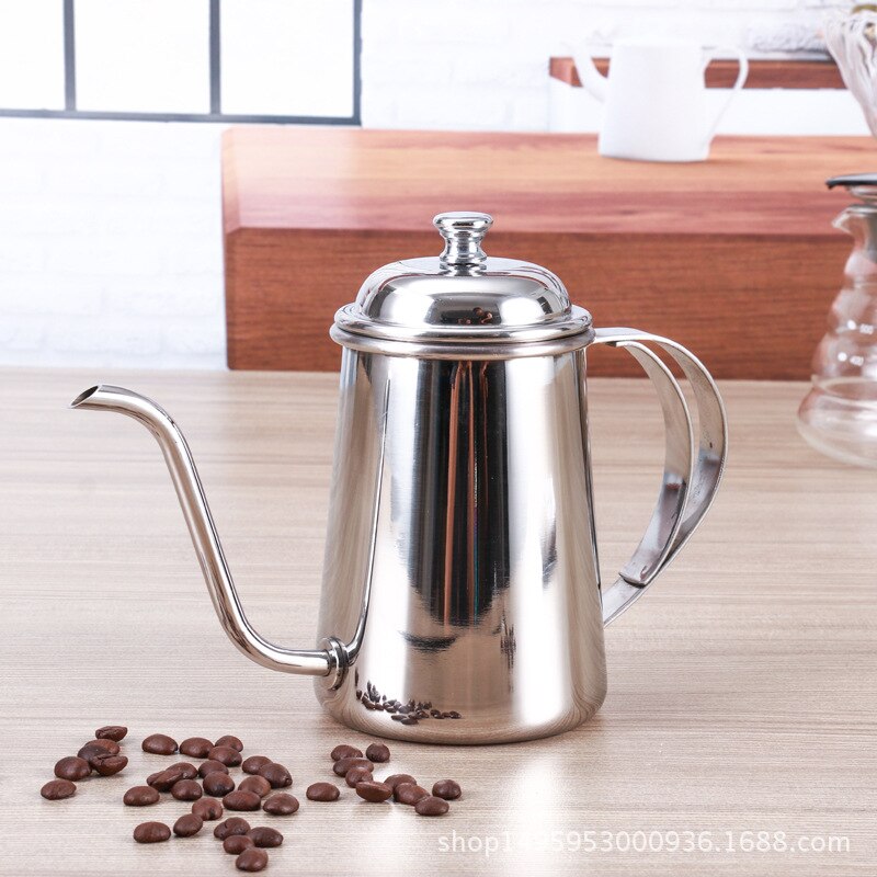 650ml 304 rustfrit stål kaffe dryppekedel lang mund svanehals farverig cafe tekande kande tekande til køkken barista værktøjer: Stil 01