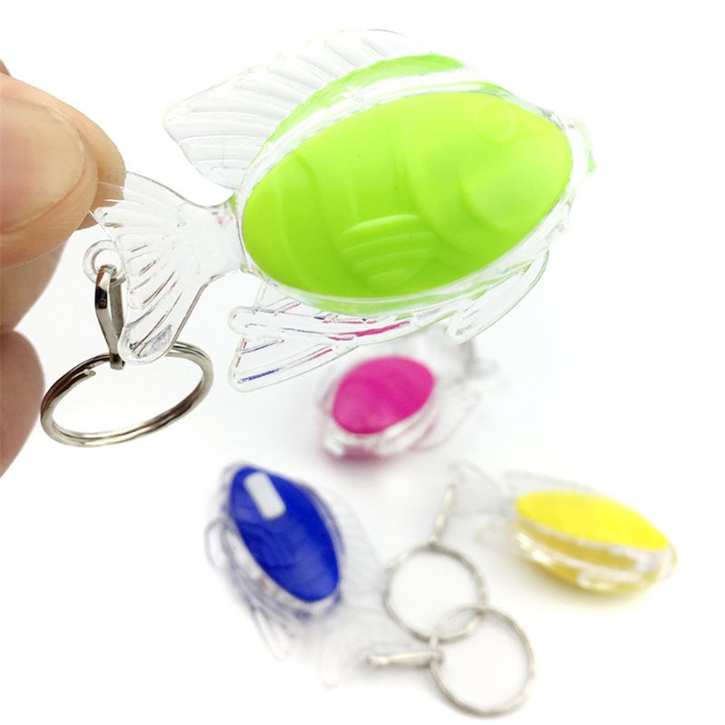 Mini vis led oplichtend speelgoed sleutelhanger feestartikelen kinderspeelgoed gadgets tas hanger 72xc