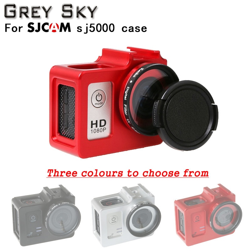 Sjcam  sj5000 beschermende behuizing + uv-filter aluminiumlegering kooi metalen frame voor sjcam  sj5000 wifi  sj 5000 sj5000x