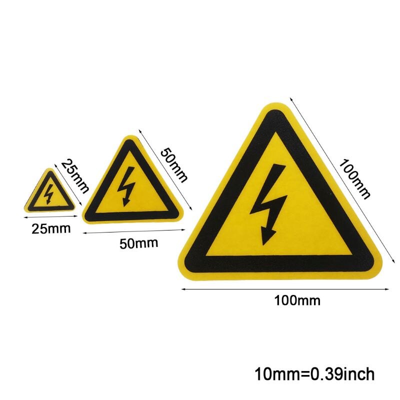 Advarselsmærkat klæbemærkater elektrisk stød fare fare meddelelse sikkerhed 25mm 50mm 100cm pvc vandtæt