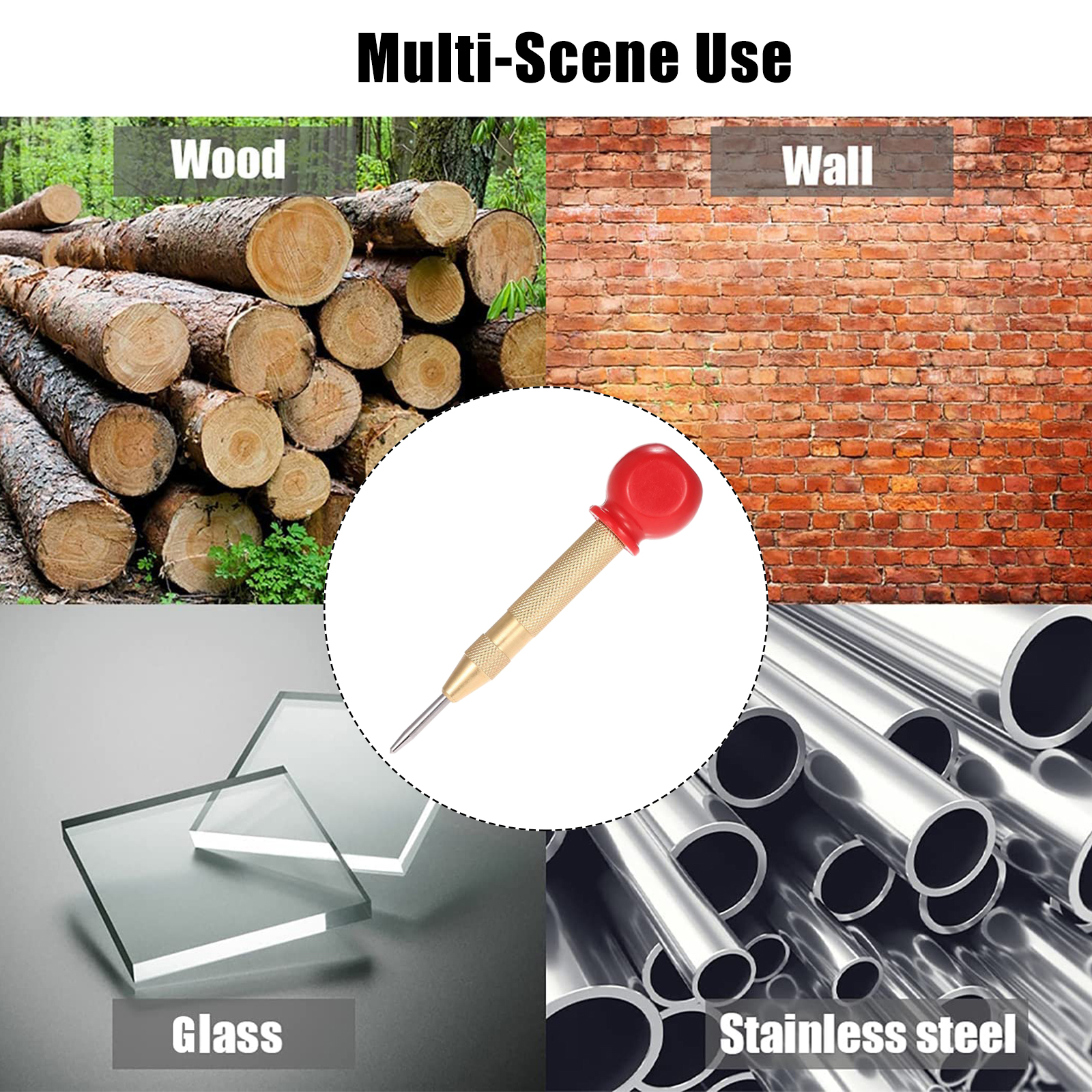 Automatic Center Pin Punch Spring Marking Holes Tool Wood Press Dent Marker Woodworking Tools For Kerner Center Punch Drill