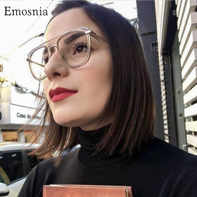 Square Metal Glasses Women Computer Blue Light Glasses Gaming Frame Transparent Eyewear Women Anti Blue Ray Eyeglasses