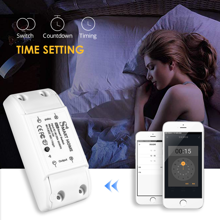 Tuya-interruptor WiFi inteligente, Mini interruptor inteligente de 10A, aplicación Smart Life, Control remoto inalámbrico por voz con Alexa y Google Home