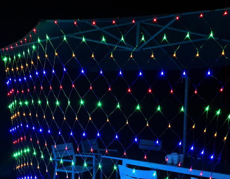 Net Lights LED 1.5X1.5M 3x2M Mesh Fairy String Light Garland Window Curtain Christmas Fairy Light Wedding Party Light: Multicolor / 3X2M