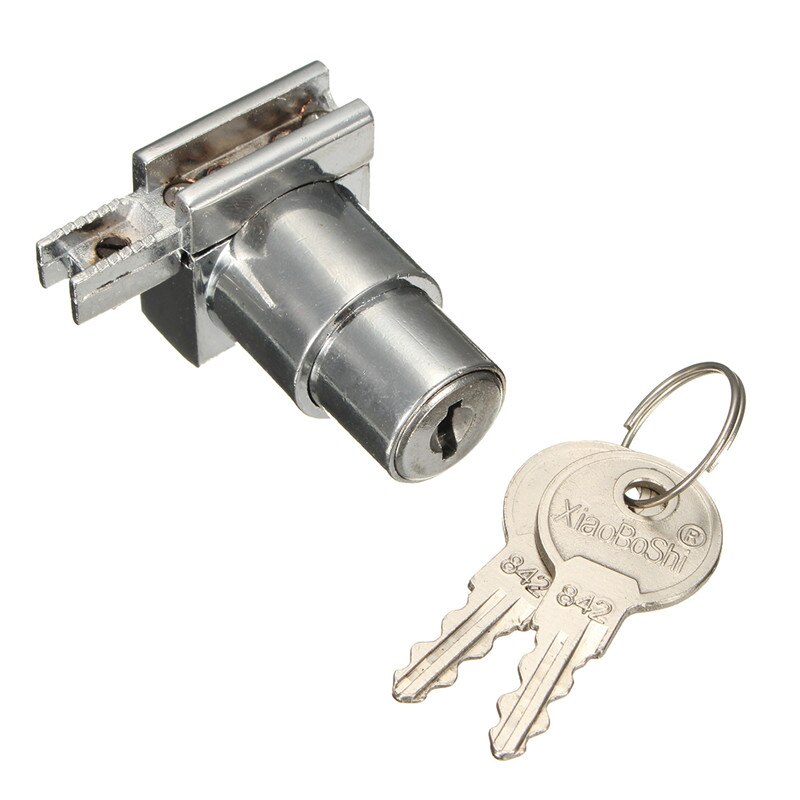 Plunger Push Lock With 2 Key For Sliding Glass Door Showcase Lock Furniture Cabinet Lock 5mm-8mm Thickness Hardware