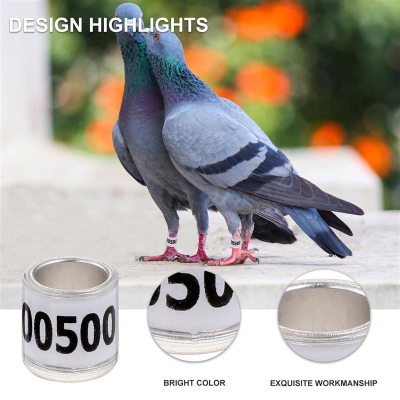 100Pcs Pigeon Foot Rings Numbered Pigeon Foot Ring Bird Leg Rings Leg Bands Racing Identification Rings Bird Accessories