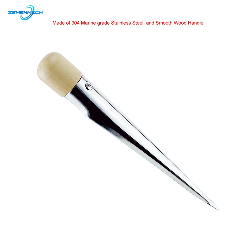 2PC Rope Splicing Fid Spike Stainless Steel Rope Splicing Spike Fid With Wooden Handle Yacht Boat Accessory Handle Strand Rigger