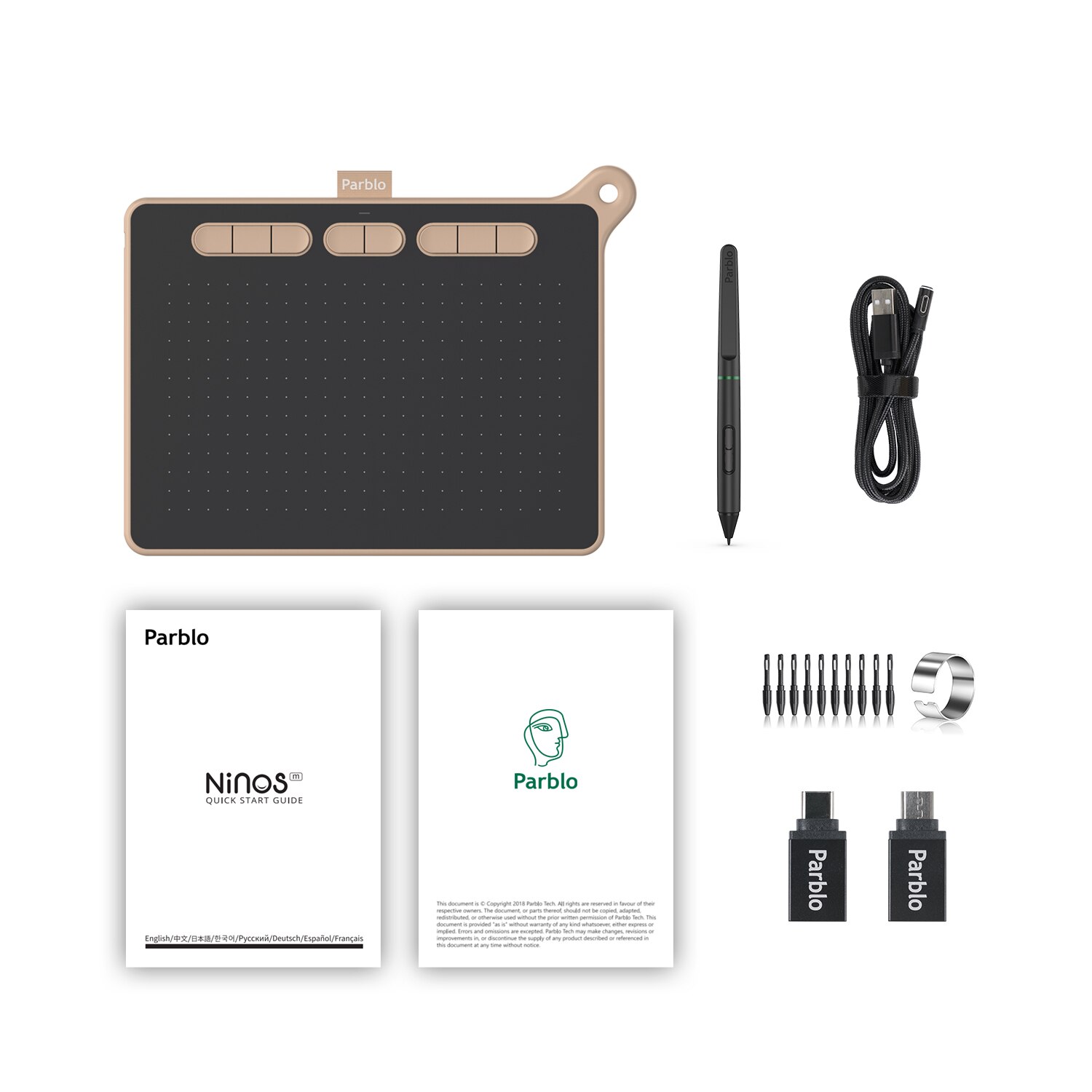 Parblo Ninos M Graphics Drawing Digital Tablets Signature Pen Tablet OSU Game Tablet with Battery-Free Stylus Pen