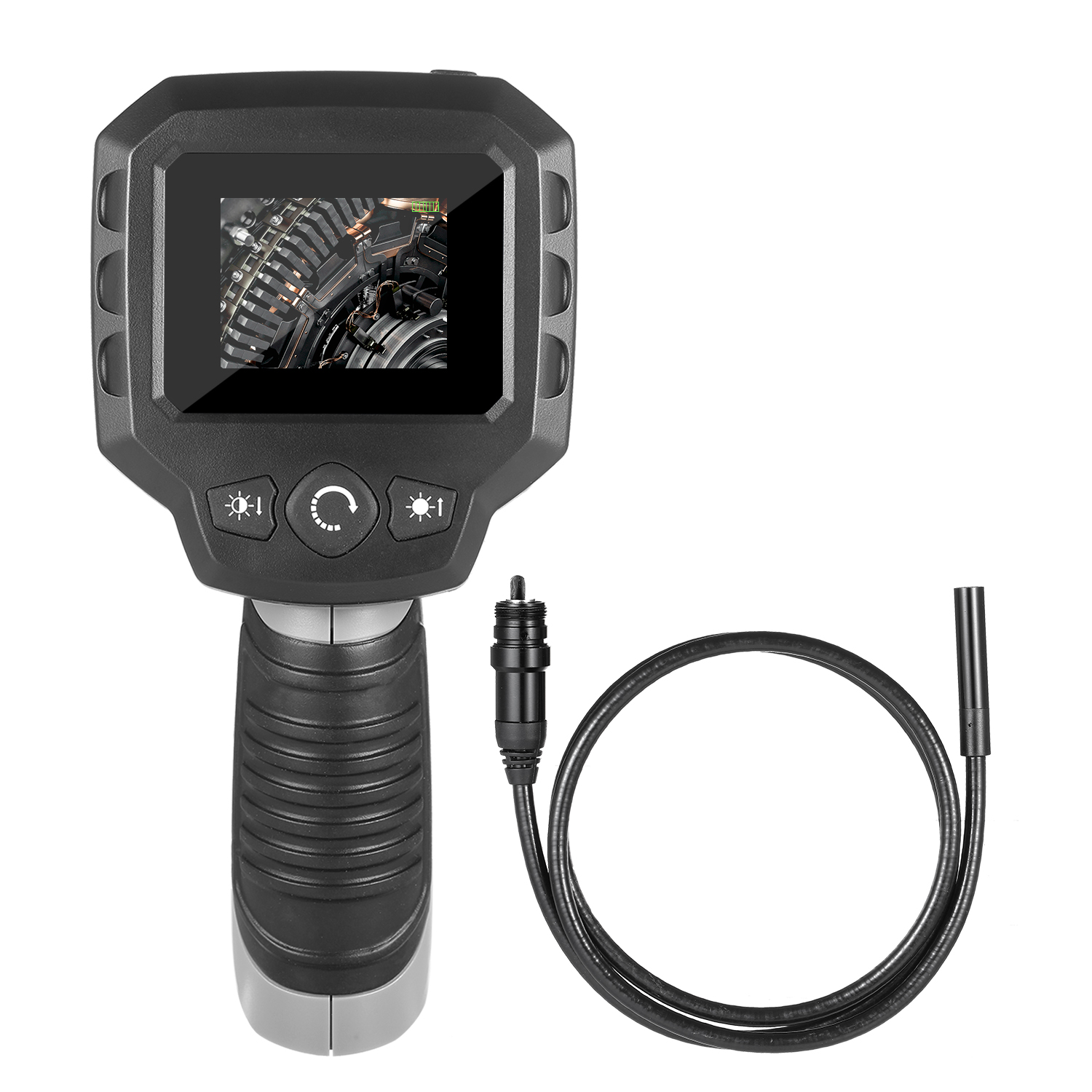 KKMMON Endoscope Camera Handheld 2.4" LCD Industrial Endoscope Borescope with 2.4-inch Screen 4 LED Lights Inspection Camera