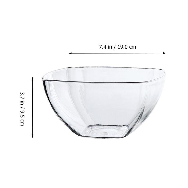 1pc Square Shape Bowl Salad Bowl Food Serving Bowl Acrylic Vegetable Bowl