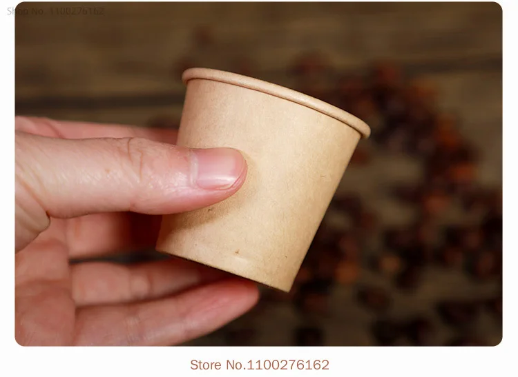 100pcs/pack 2.5/1.5oz Paper Cup White/Kraft Disposable Cup Small Mini Coffee Cup