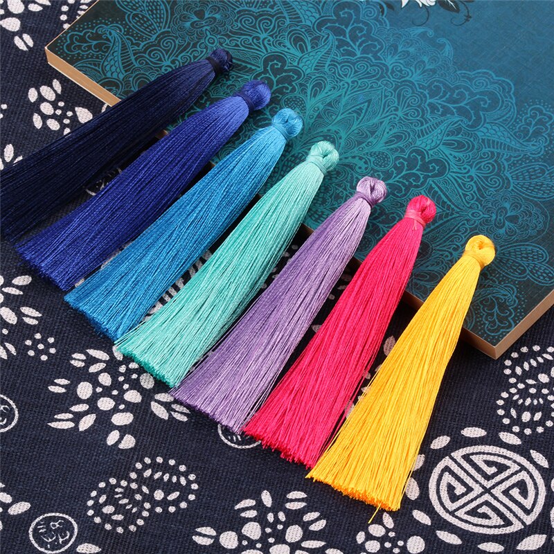 100 Stks/pak Zijde Kwastje Hanger Ketting Earring Bevindingen 90Mm Kwasten Voor Diy Sieraden Maken Accessoires Gemengde Kleuren