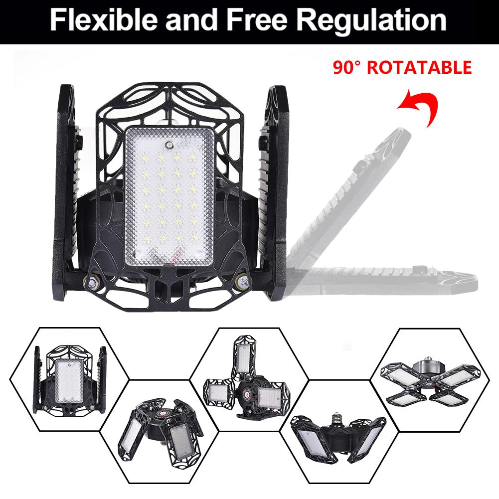 Ultrathin LED Garage Light Motion Sensor Ceiling Lamp 80/120w E27 Warehouse Workshop Foldable Industrial Ligtht 85-265V