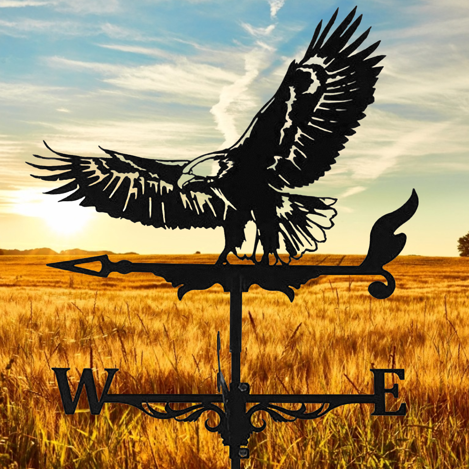 Metal Eagle Weathervane Weather Vanes Roofs Retro Garden Stake Weather Vane Measuring Tools Outdoor Roof Decoration Architecture